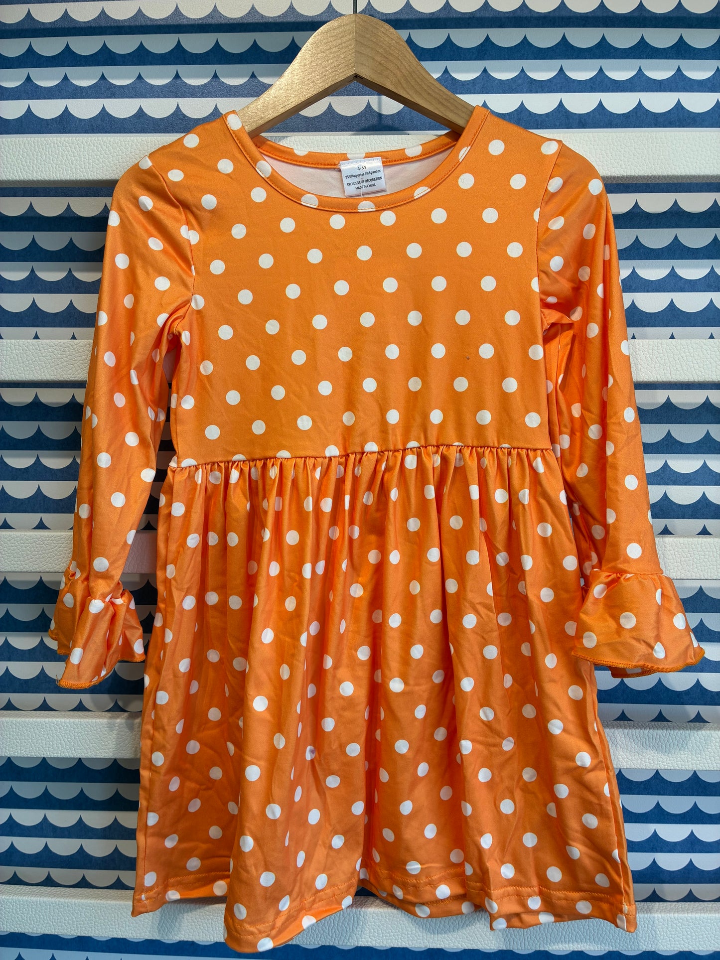 Orange w/White Polka Dots Dress