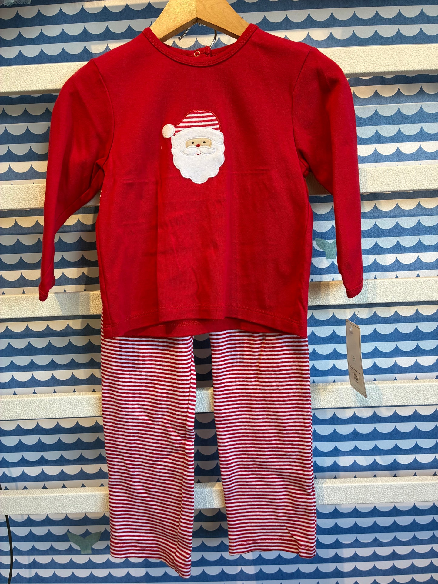 Boy Santa Face Applique 2Pc. Set