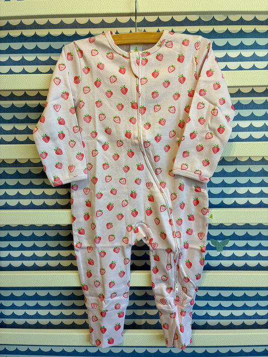 Strawberry Zipsuit With Cuff