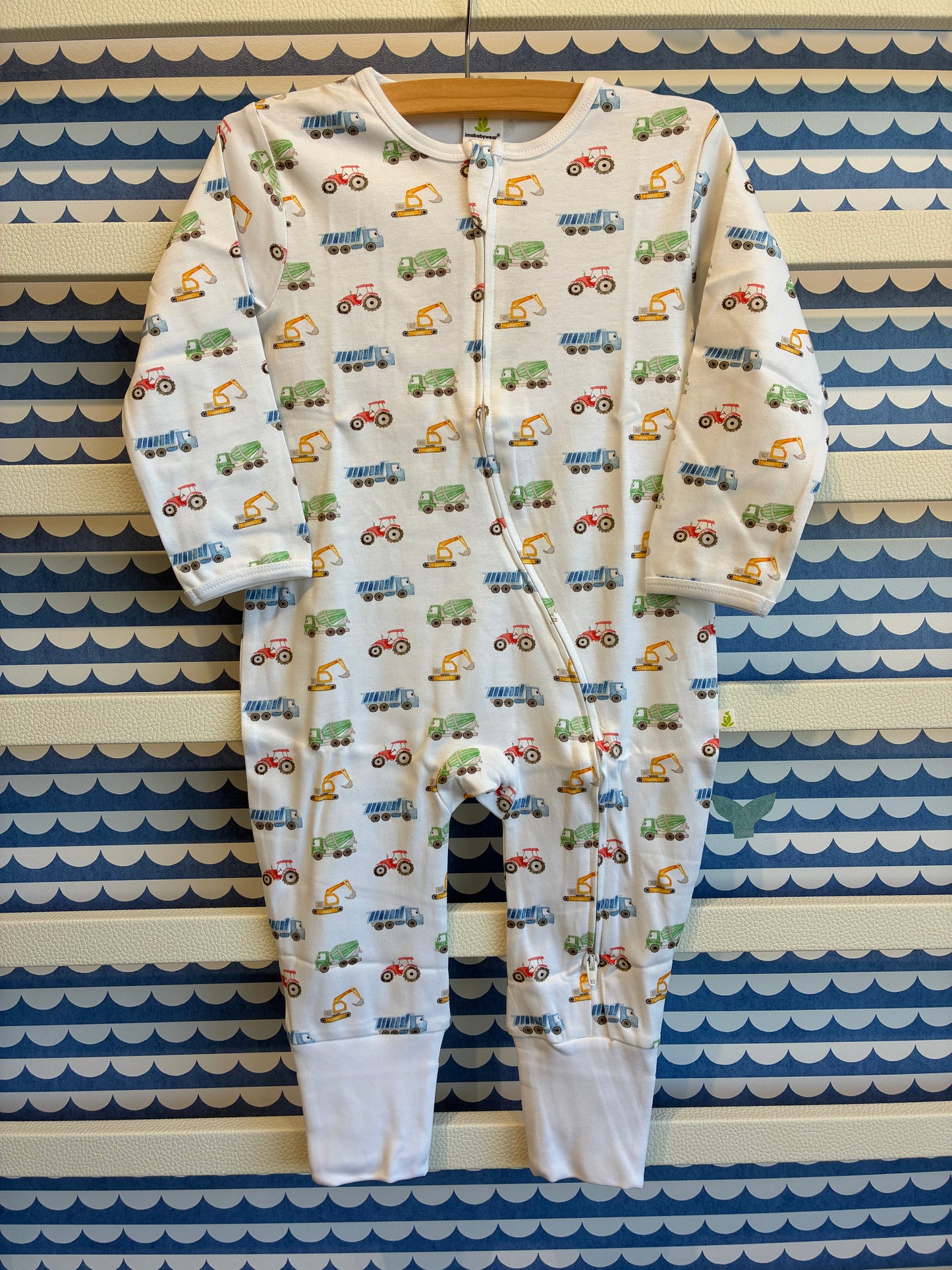 Colorful Trucks Zipsuit With Cuff