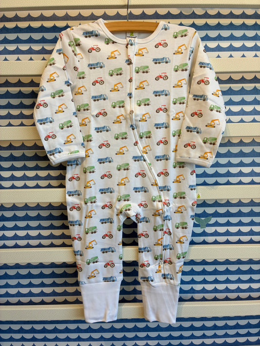 Colorful Trucks Zipsuit With Cuff