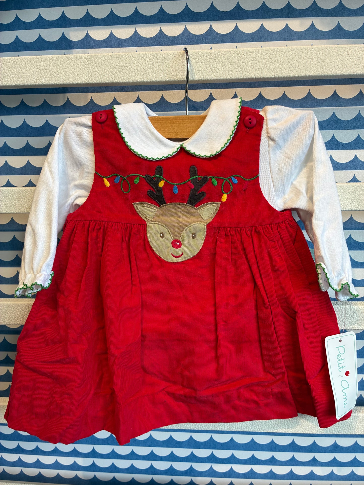Reindeer Face Applique Dress