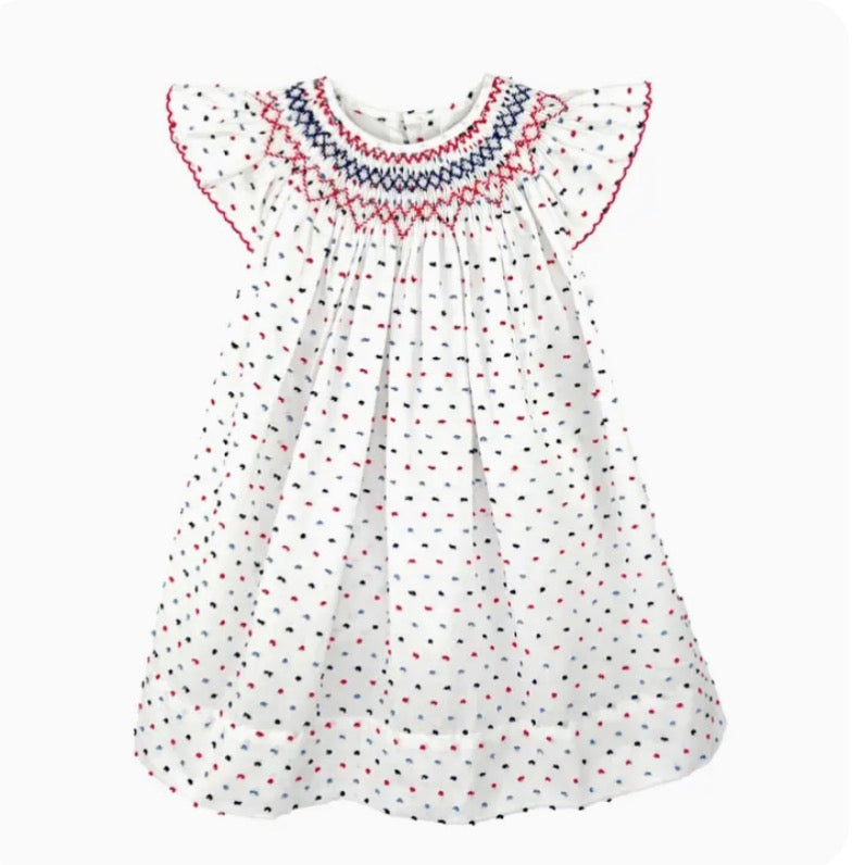 Dress with Americana Hand Bishop Smocking