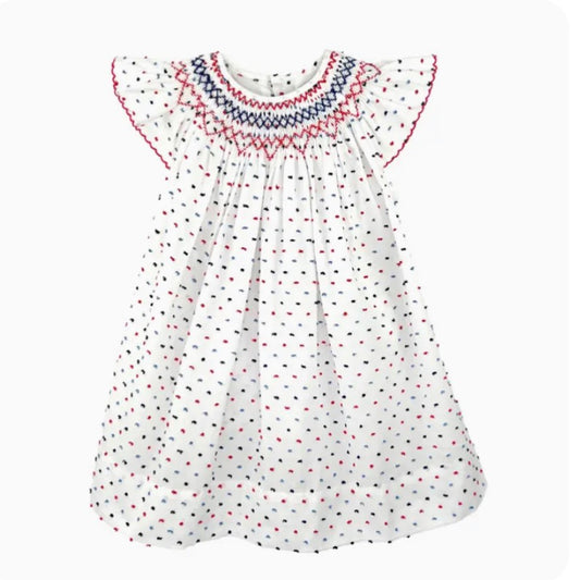Dress with Americana Hand Bishop Smocking