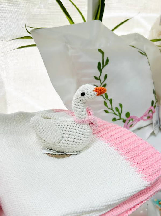 Swan Hand Crochet Rattle