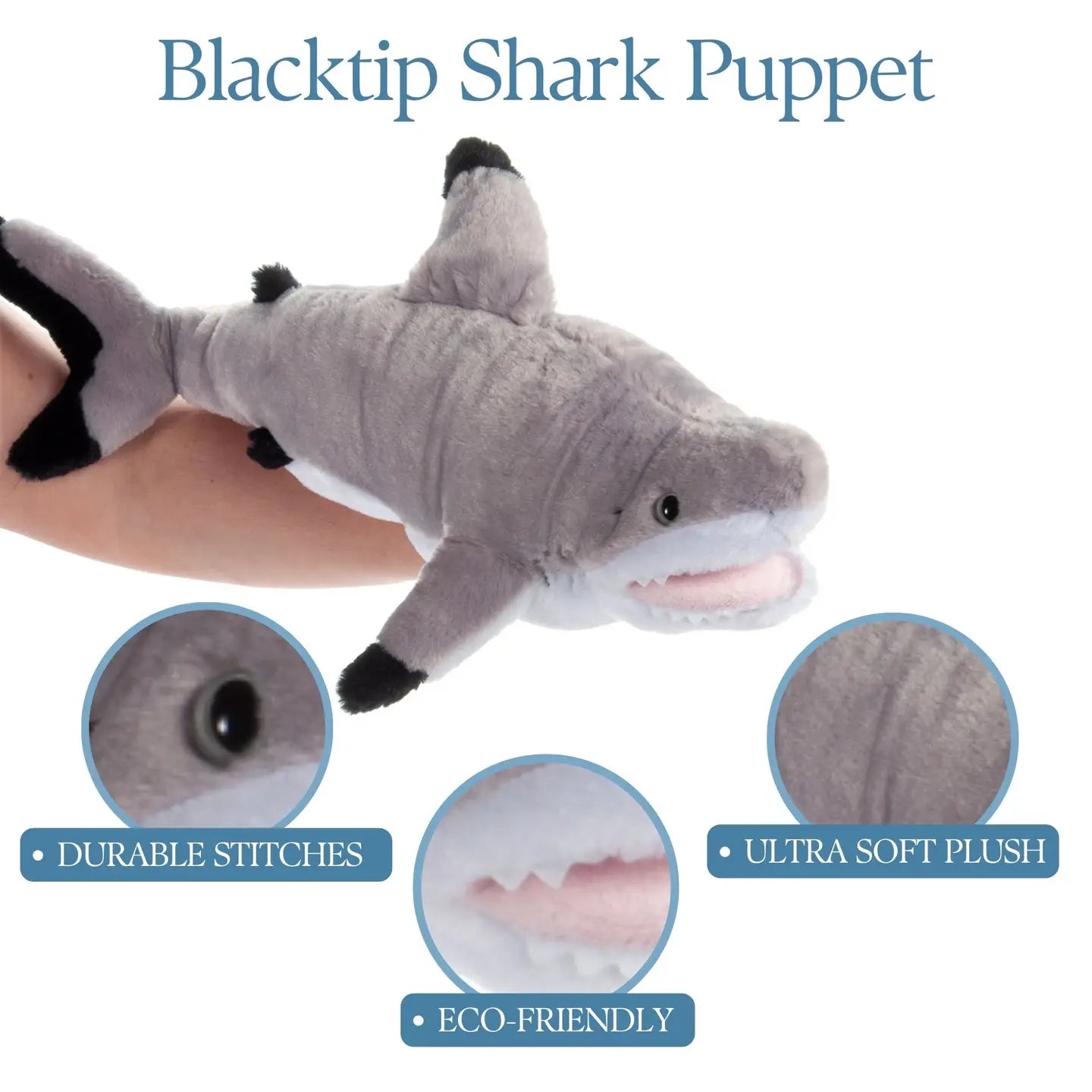 19" (52cm) Interactive Puppet Blacktip Shark