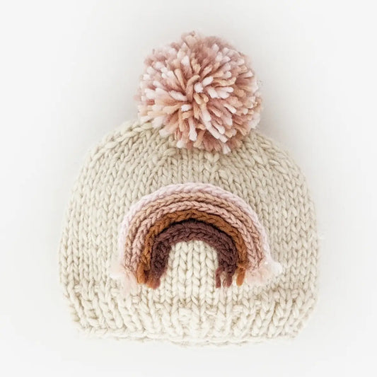 Mauve Rainbow Knit Beanie Hat