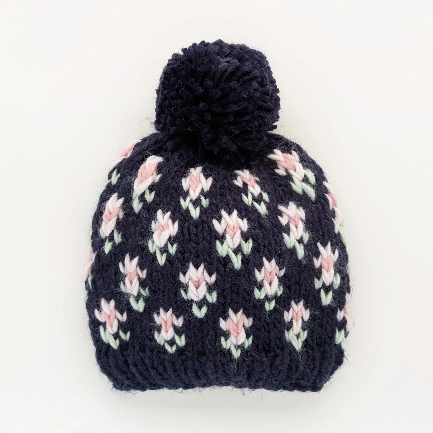 Bitty Blooms Indigo Beanie Hat