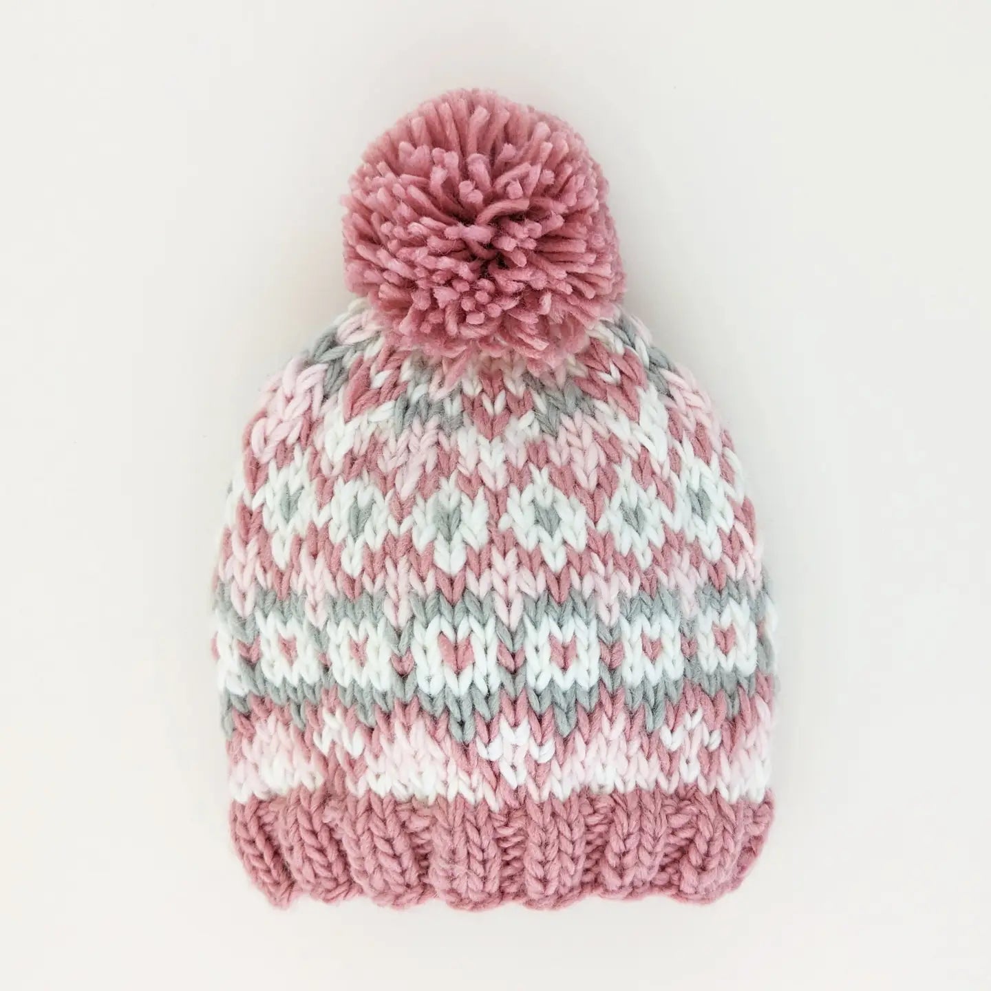 Fairisle Rosy Beanie Hat