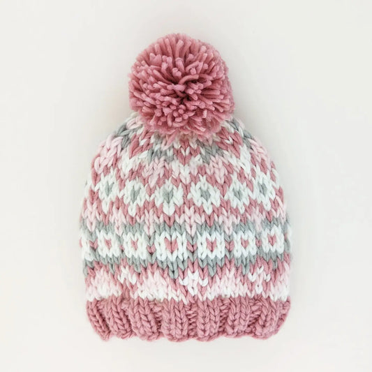 Fairisle Rosy Beanie Hat