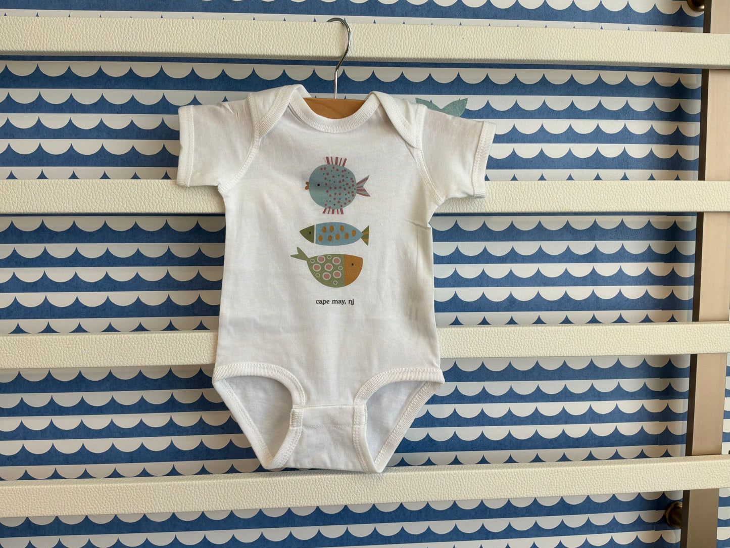 Three Fish Cape May Onesie