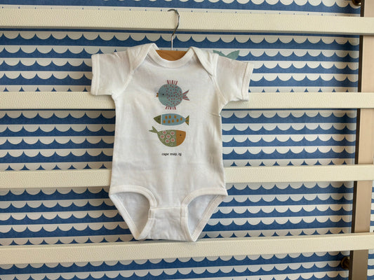 Three Fish Cape May Onesie
