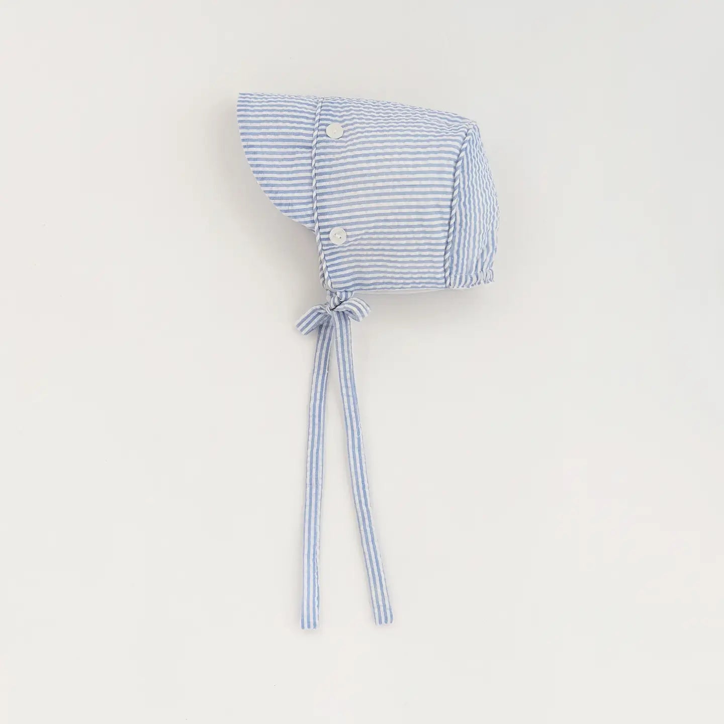 Blue Stripe Seersucker Bonnet Baby