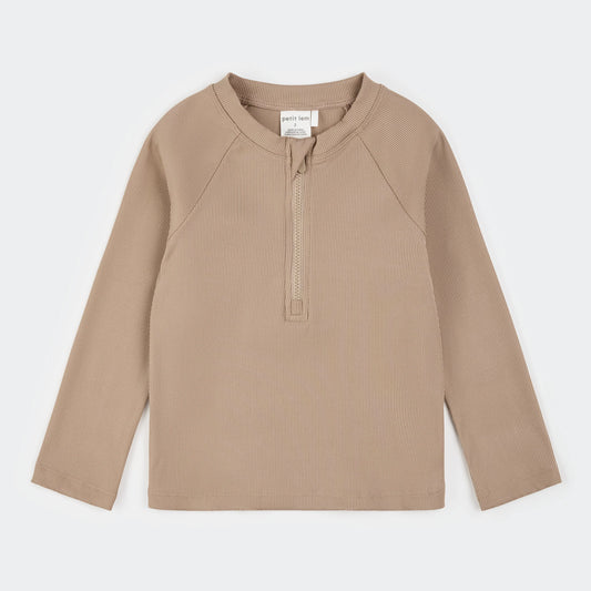 Taupe Half-Zip Rashguard