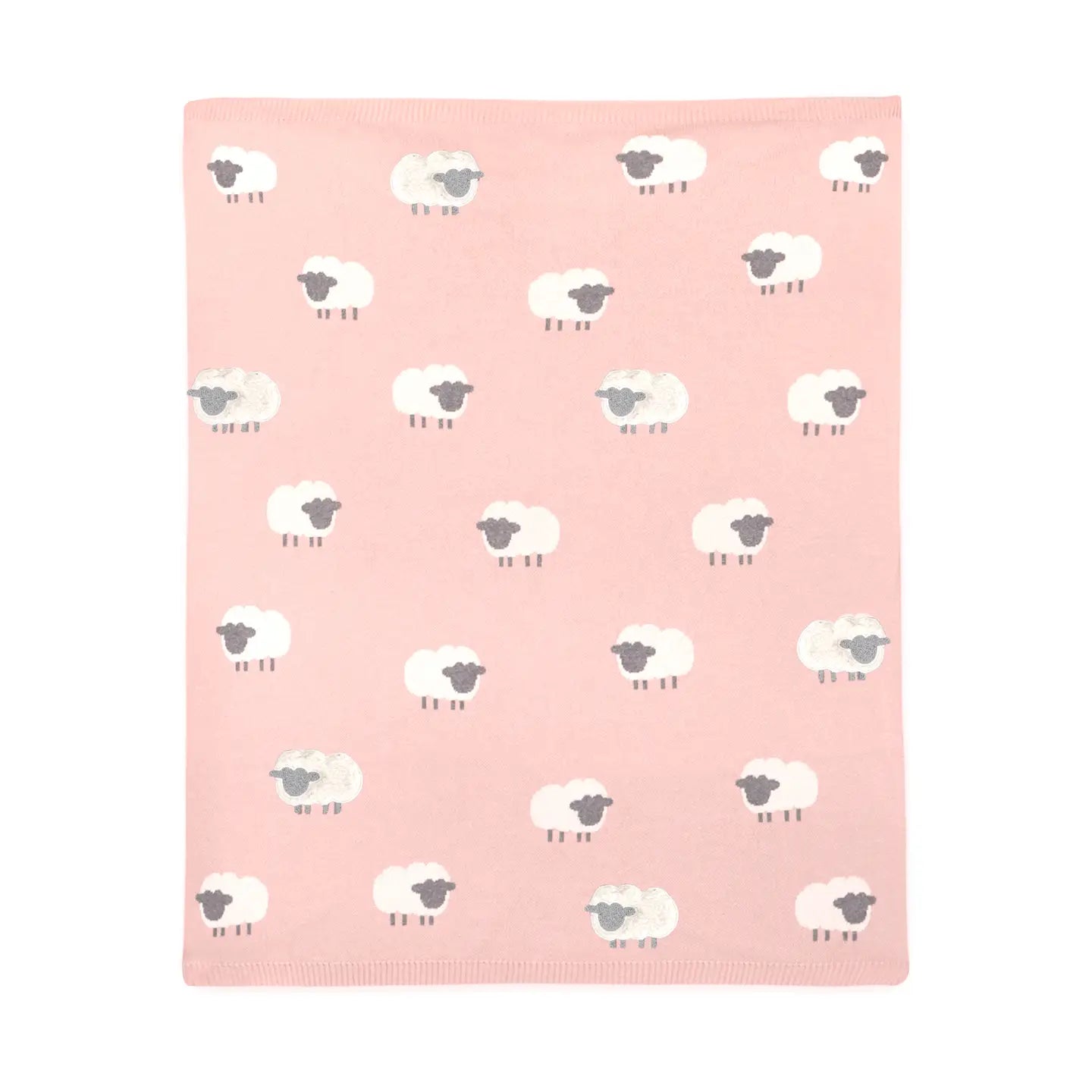 Woolly Lamb 3D - Organic Cotton Jacquard Knit Baby Blanket