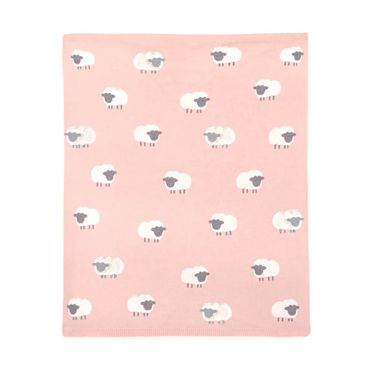 Woolly Lamb 3D - Organic Cotton Jacquard Knit Baby Blanket