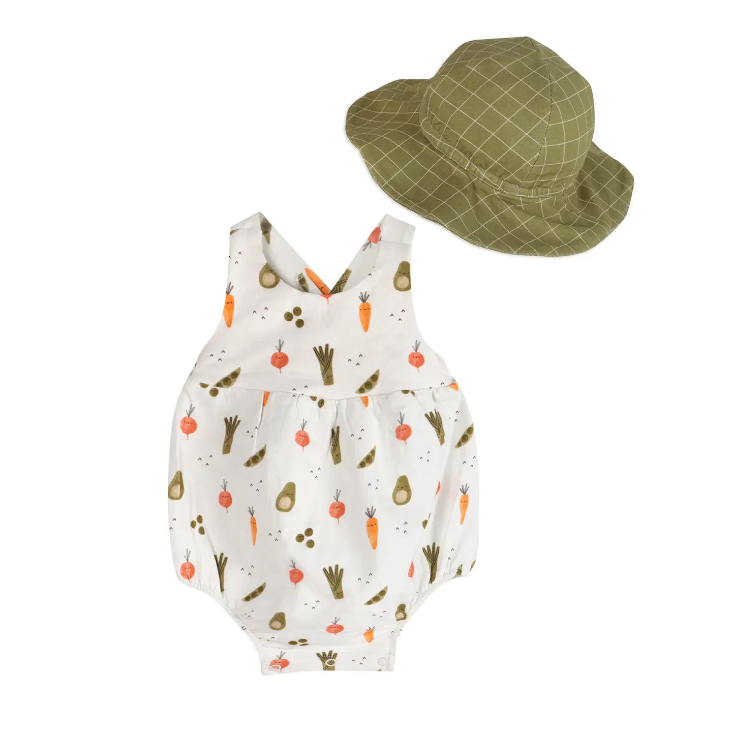 Veggies Baby Strappy Bodysuit + Hat Set (Organic Jersey)
