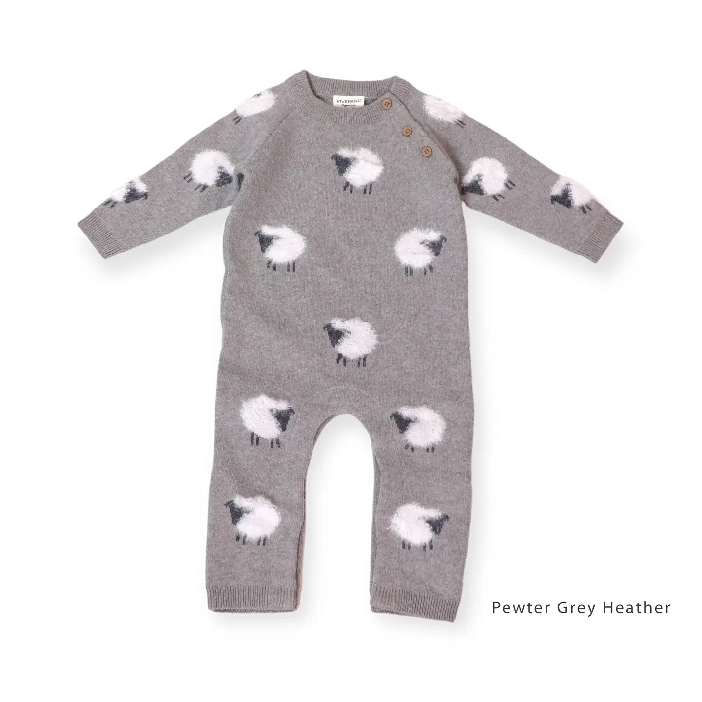 Furry Sheep 3D Jacquard Sweater Knit Baby Jumpsuit (Organic)