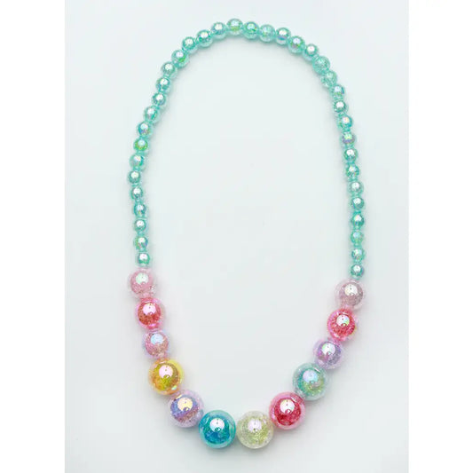 Blue Watercolor Beaded Necklace