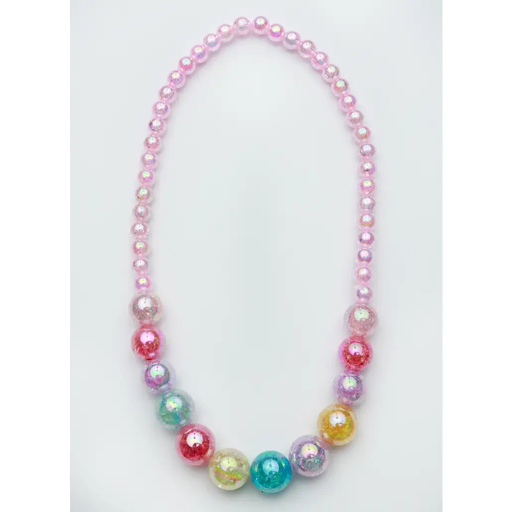 Pink Watercolor Beaded Necklace
