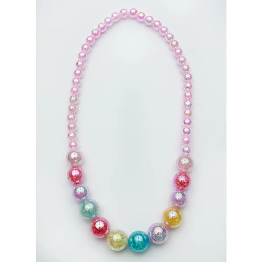 Pink Watercolor Beaded Necklace