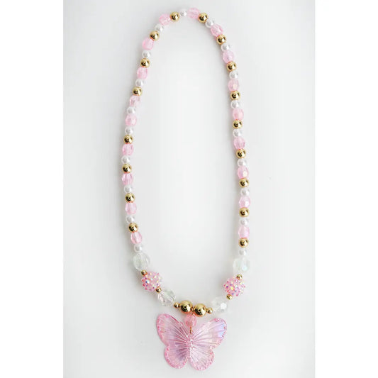 Butterfly Pendant Beaded Necklace