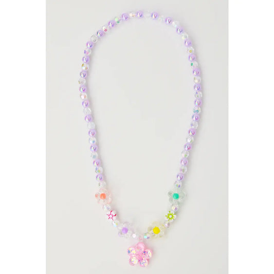 Purple Watercolor Flower Necklace