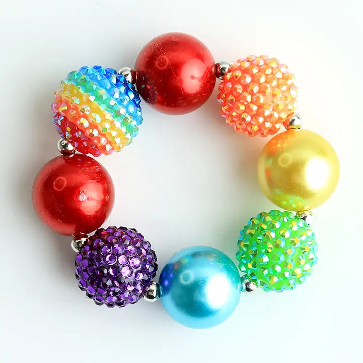 Chunky Rainbow Beaded Bracelet