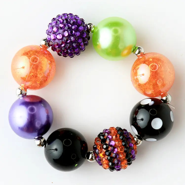 Chunky Beaded Halloween Bracelet
