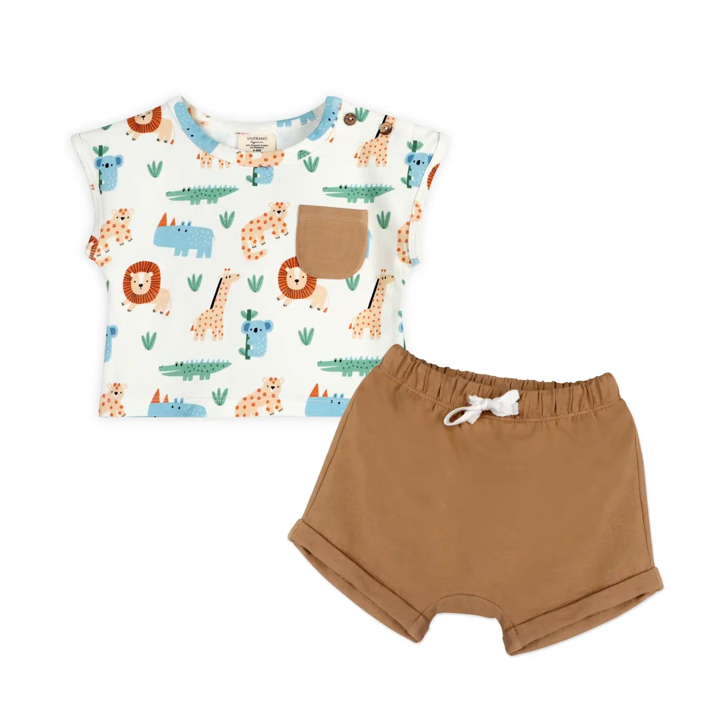 Safari Baby Tee & Shorts Set
