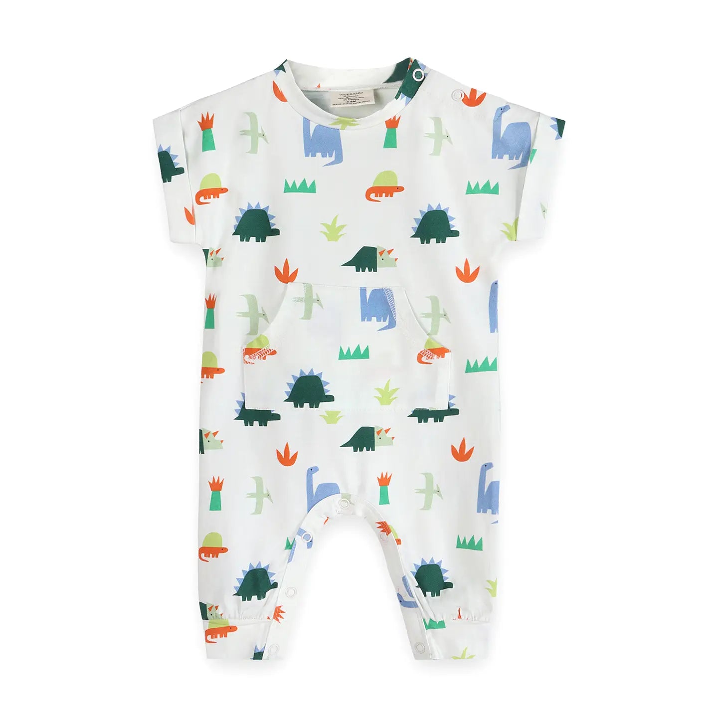 Dino Kangaroo Pocket Baby Jumpsuit