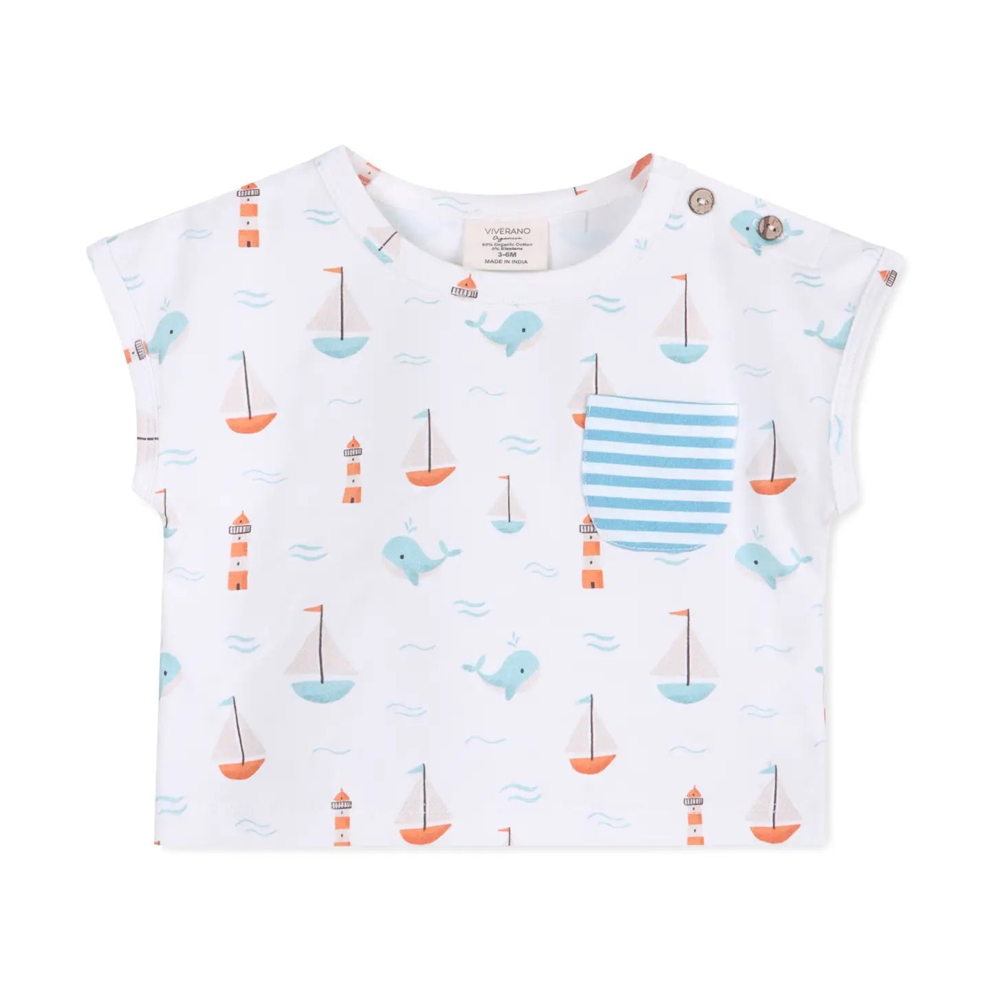 Sailboat Whales Baby Tee & Shorts Set