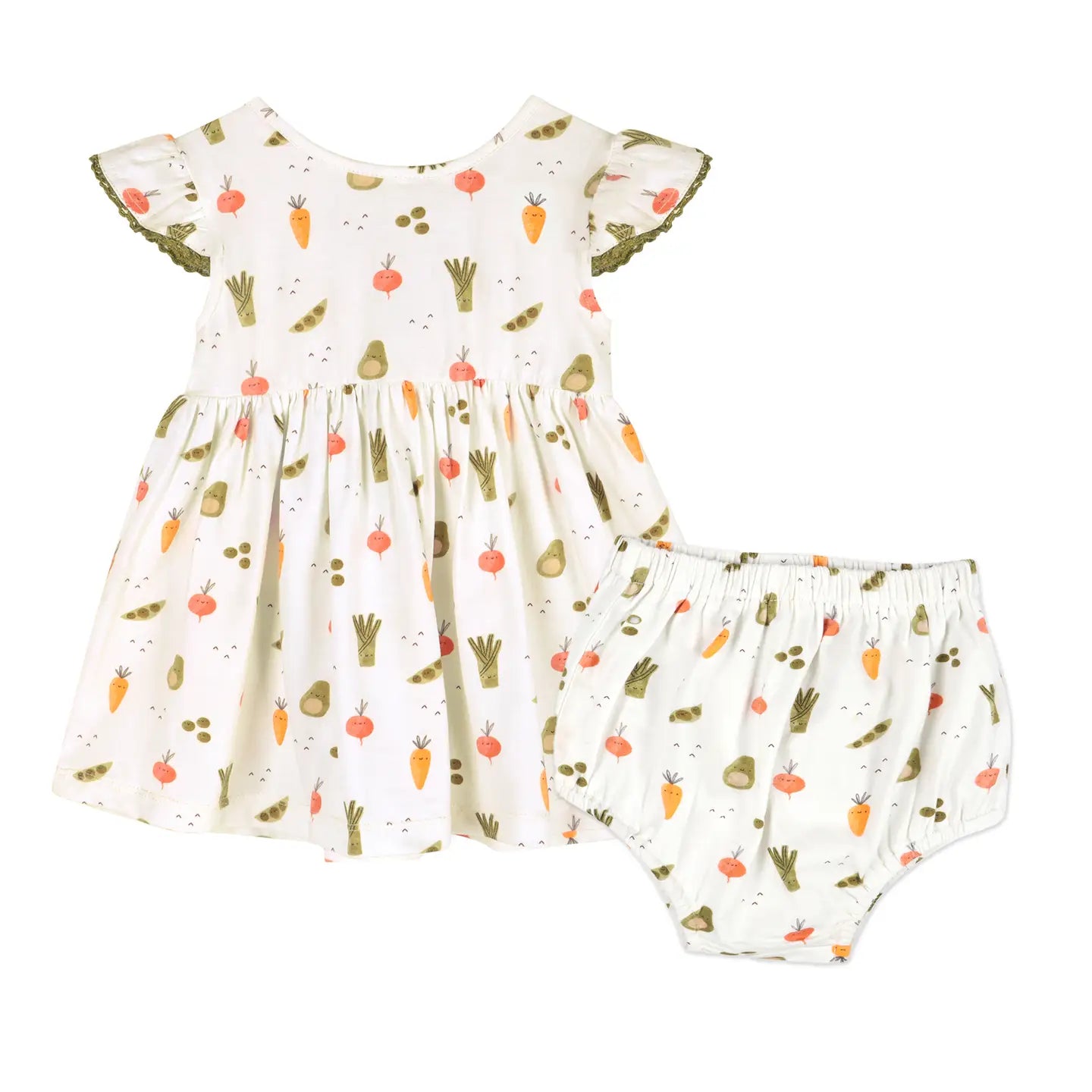 Veggies Baby Dress + Bloomer