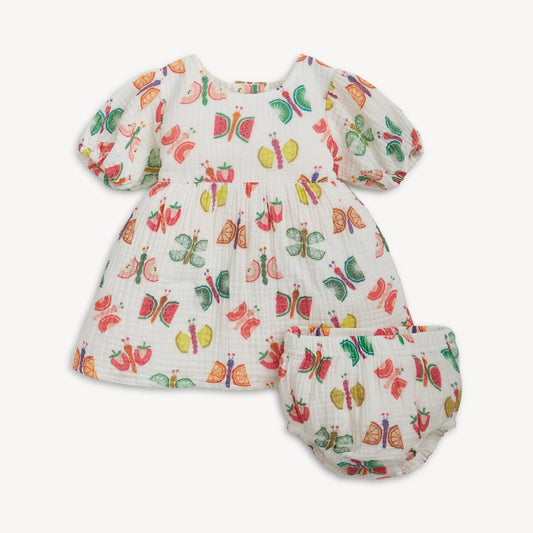 The Fruit Flies Cotton Dress +Bloomer
