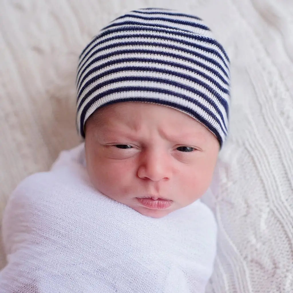 Navy and White Striped Hospital Hat