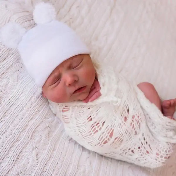 White Fuzzy Bear Ears Hospital Hat