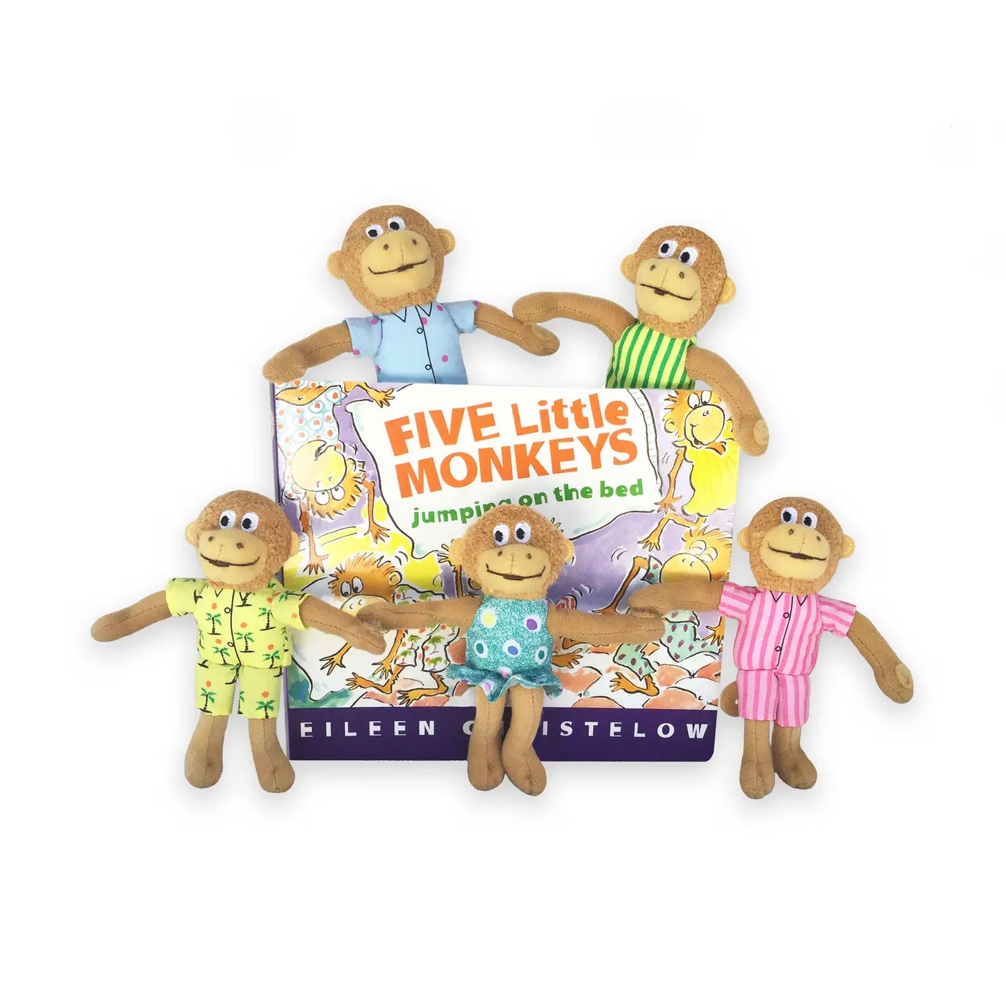 Five Little Monkey’s 5” Finger Puppets with Board Book