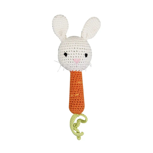 Bunny Bamboo Crochet Stick Rattle