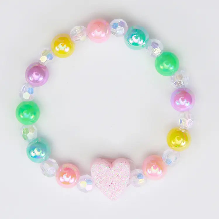 Pastel Glitter Heart Bracelet