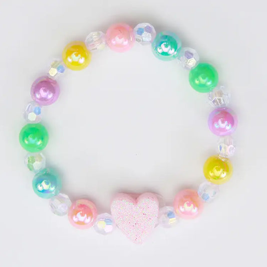 Pastel Glitter Heart Bracelet