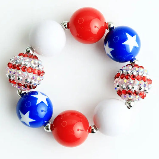 Chunky RWB Beaded Bracelet