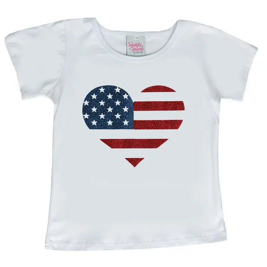 Flag Heart Short Sleeve Tee