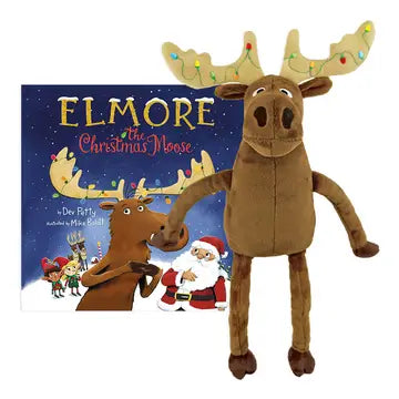 Elmore the Christmas Moose 14" Plush & Hardcover Book Set