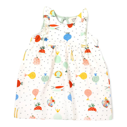 Veggie Ruffle Baby Dress + Bloomer Set (Organic Cotton)
