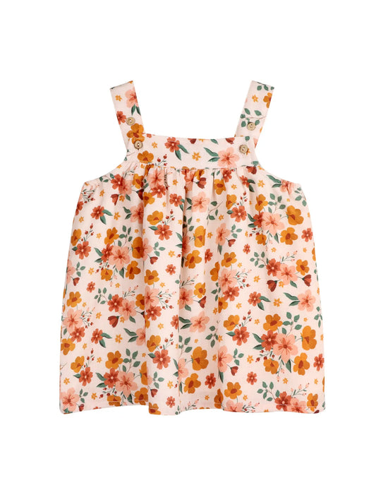 Summer Floral Baby Girl Dress + Bloomer (Organic Muslin)