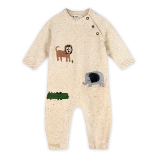 Safari Animals Baby Knit Jumpsuit