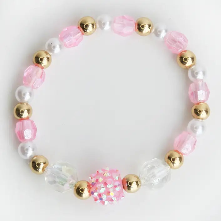 Pink and Gold Beaded Bracelet