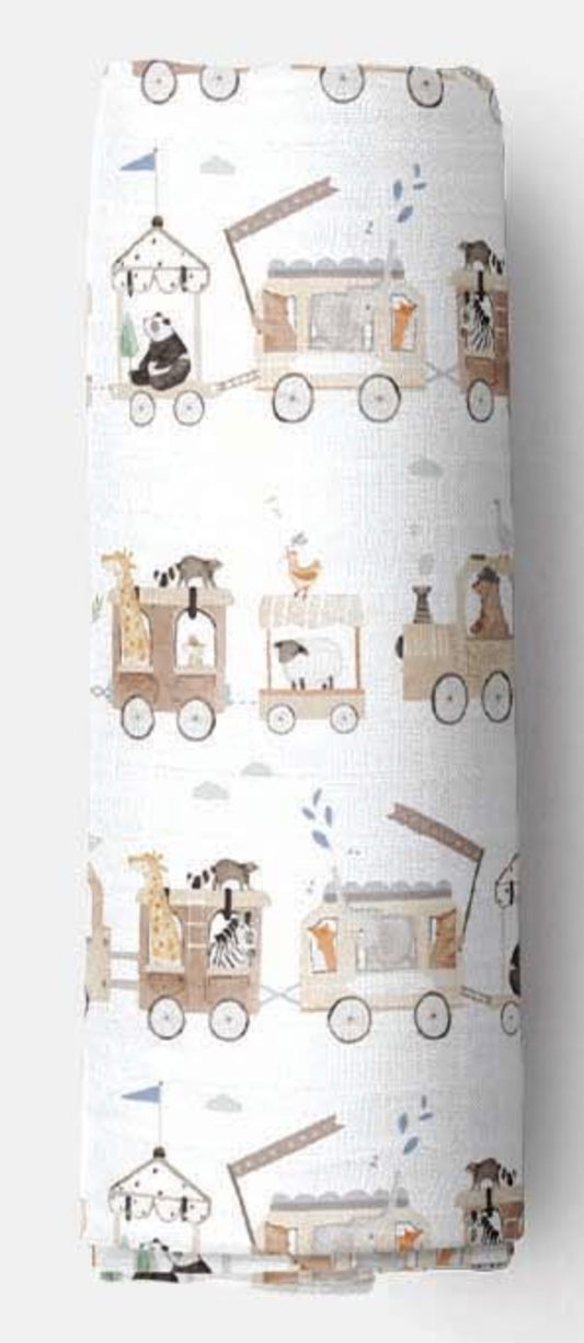 Animal Train Premium Muslin Wrap