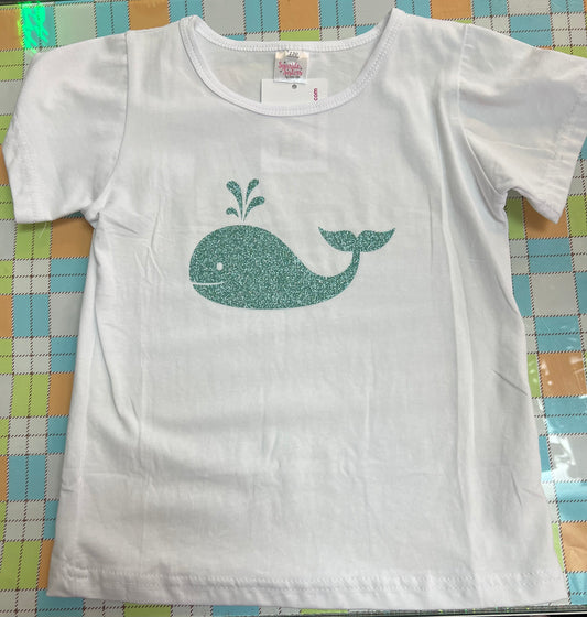 Glitter Whale Spearmint Tee