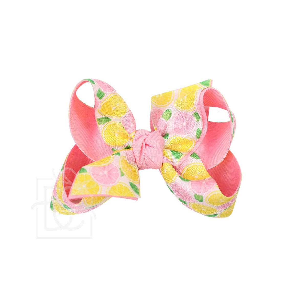 LAYERED LEMON & GRAPEFRUIT PRINT BOWS ON ALLIGATOR CLIP